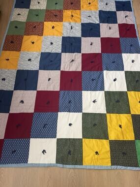 Vintage Handmade Patchwork Quilt Hand Tied Patchwork 76x61
